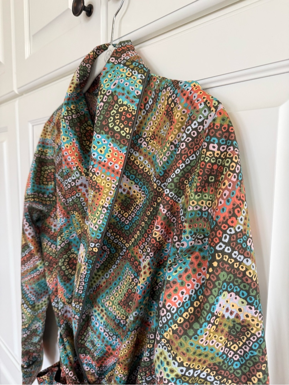 Peruvian Connection Multicolor Pima Cotton Robe with Pockets